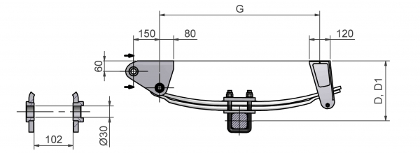 Одноосная подвеска тип КD-1