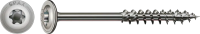 Шуруп (саморез) 8.0х260 (нержавеющая сталь А2, тарельчатая головка, неполная резьба, наконечник 4CUT, шлиц T-STAR plus, бита T40) 50 штук