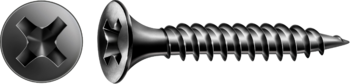 Шуруп (саморез) GIX A  3.9 x45 мм (тонкая полная резьба, трубная головка, крестообразный паз H, острие иглы, фосфорно-черный) 300 шт