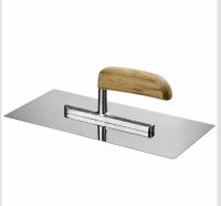 Гладилка для гипса Baumeister из нержавеющей стали 280х130, деревянная   ручка.