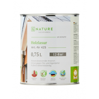 Лазурь из природных масел и смол для защиты древесины GNature 425-0.75  Holzlasur