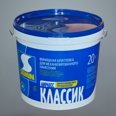 Шпатлевка финишная Semin AIRLESS CLASSIC (BOSS),синяя крышка. 20 кг