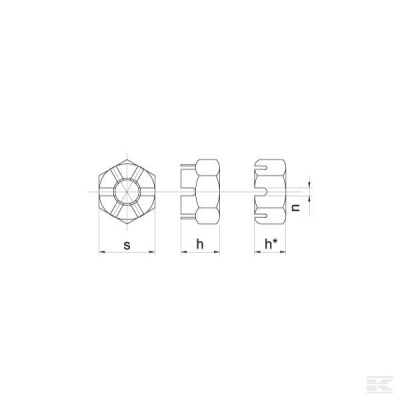  Комплект запасных частей - коронные гайки ( 4 штуки) GA, GE, GS (470, 519, 520) 9RDF20E 