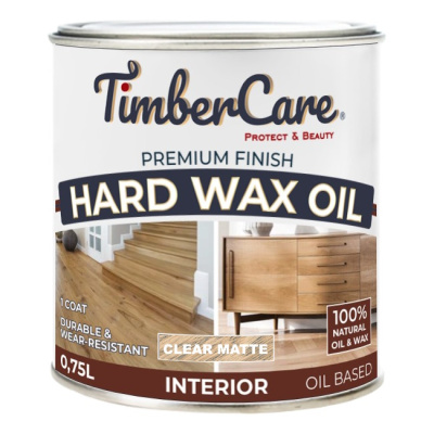 ЗАЩИТНОЕ МАСЛО С ТВЕРДЫМ ВОСКОМ TimberCare Hard Wax Oil , прозрачное матовое, банка 0,175 л