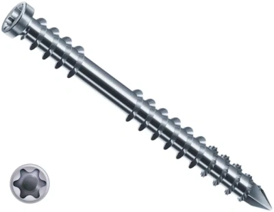 Шуруп (саморез) 4,5х60  (оцинкованные с покрытием WIROX, малая цилиндрическая головка, фиксирующая резьба.T-STAR plus, бита T25 ,4CUT) 500 штук