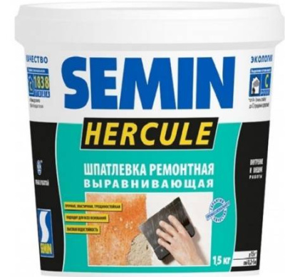 Шпатлевка выравнивающая влагостойкая Semin HERCULE.1,5 кг