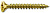 Саморез желтый 3.0х25 (оцинк, желтая пассивация A2L, потайная головка, полная резьба, шлиц PZ, наконечник 4CUT, бита Z2) 1000 штук